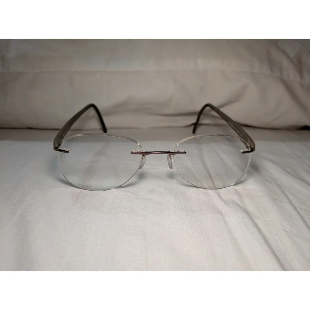 Silhouette 5408 40 6051‎ Beige Carbon Fiber Titanium Rimless Eyeglasses Frame